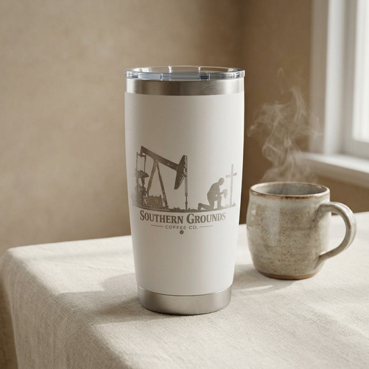 Southern Grounds Coffee Co. Blue Collar Engraved 20oz Stainless Steel Tumbler