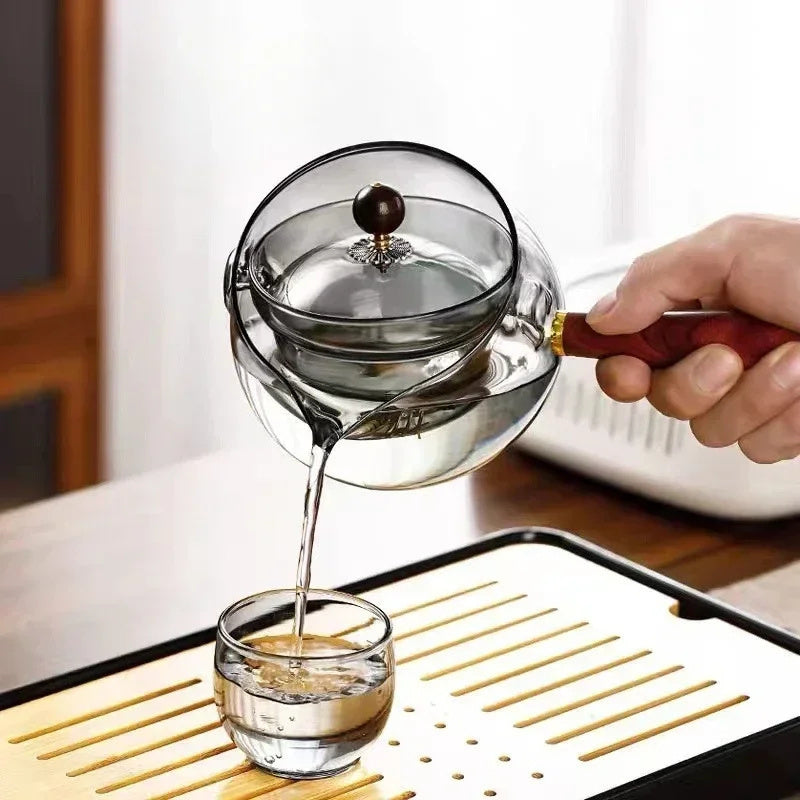 Glass Infuser Teapot with Wooden Handle