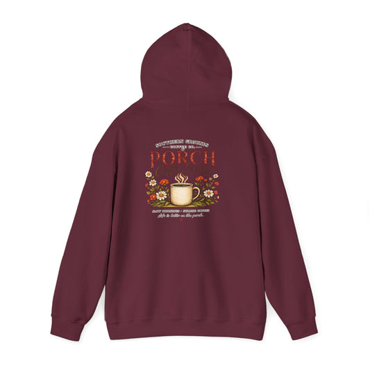 Porch Coffee Society Hoodie | Cozy Southern Coffee Hoodie | Oversized Vintage Graphic Hoodie