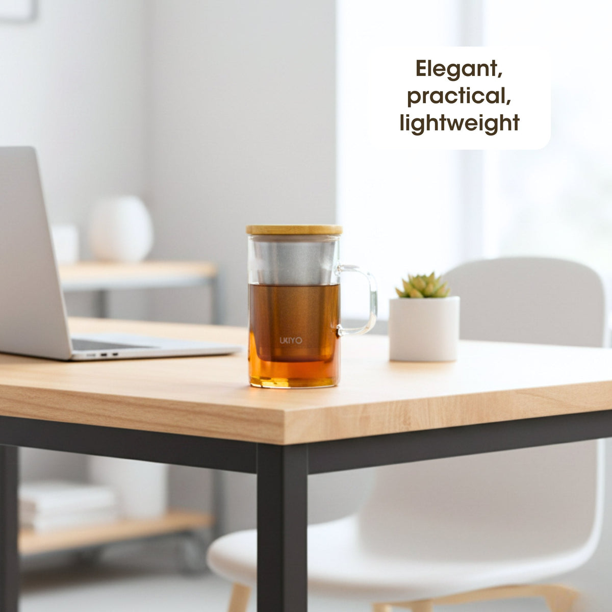 Ukiyo Wood Glass Tea Infuser – 16 oz