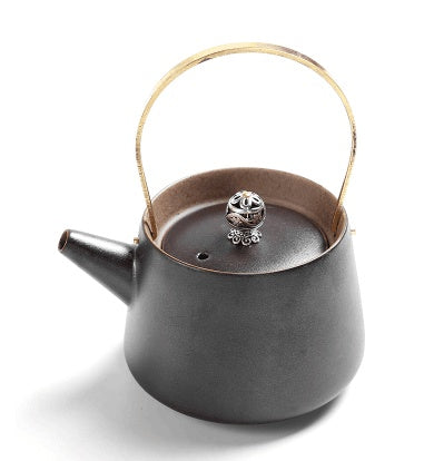 Ceramic Teapot with Metal Handle