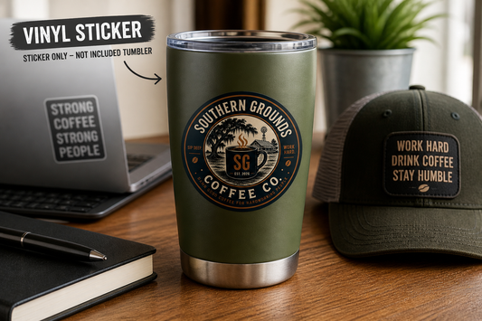 Southern Grounds Coffee Co. Vintage Logo Sticker | Coffee Lover Decal