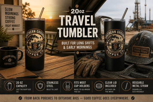 Southern Grounds Coffee Co. Travel Tumbler | Built for Long Shifts & Early Mornings
