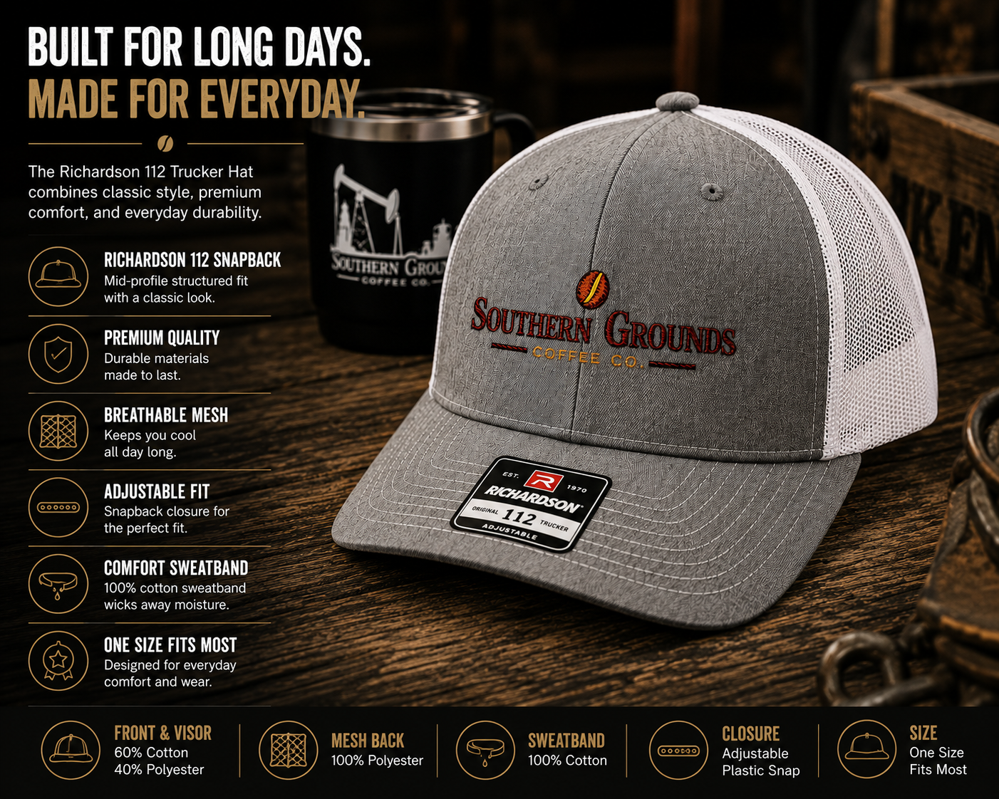 Southern Grounds Coffee Co. Richardson 112 Trucker Hat