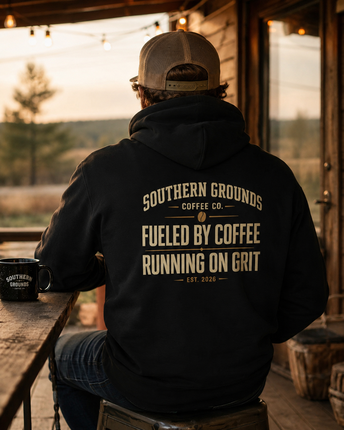 Coffee Runner Hoodie | “Fueled by Coffee, Running on Grit” Heavy Blend Pullover