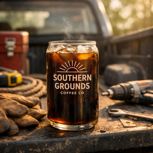 Southern Grounds Sipper Glass – 16 oz