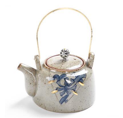Ceramic Teapot with Metal Handle