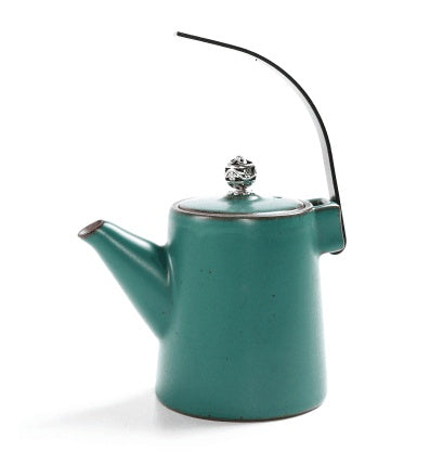 Ceramic Teapot with Metal Handle
