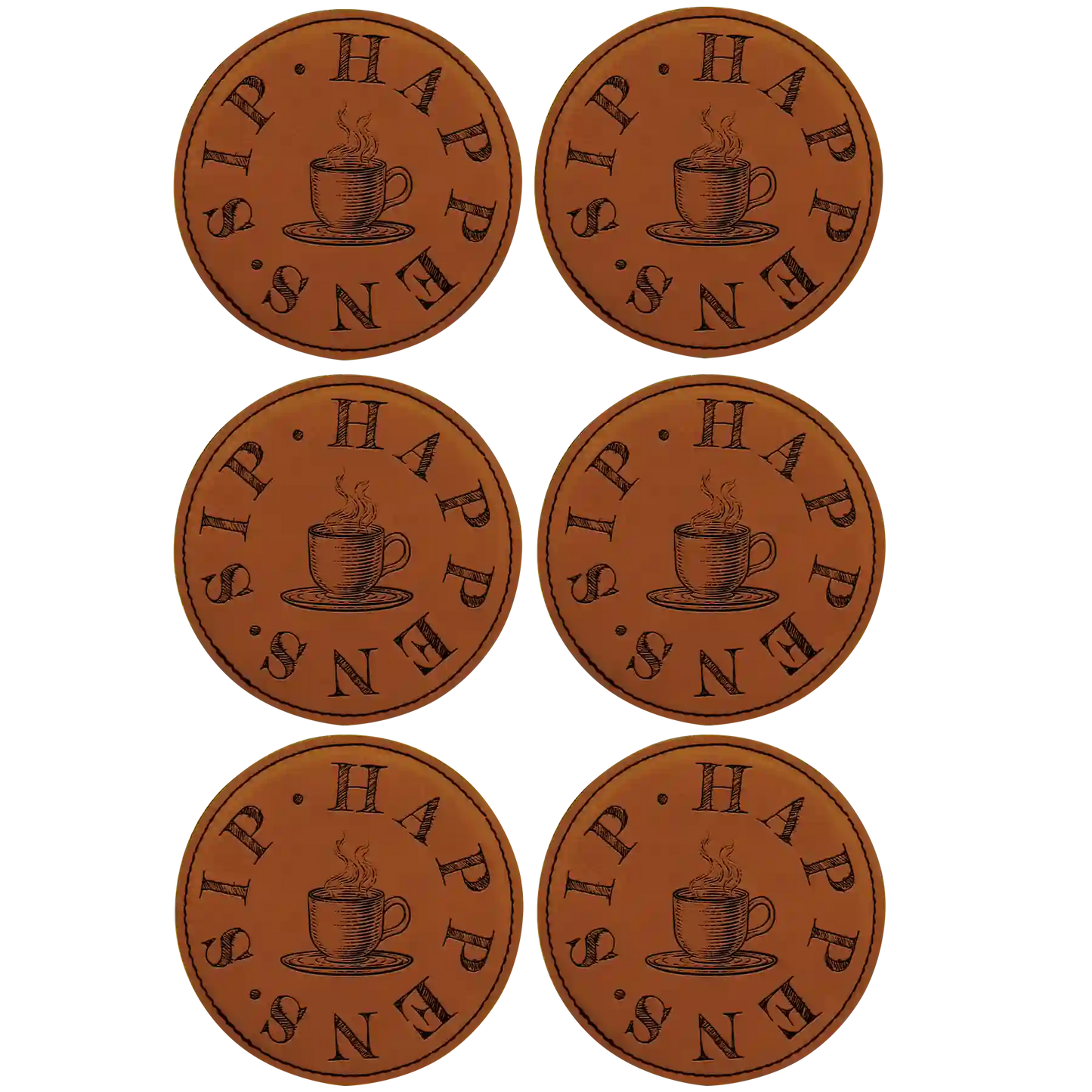 Coffee Sip Happens Leatherette Coaster Set