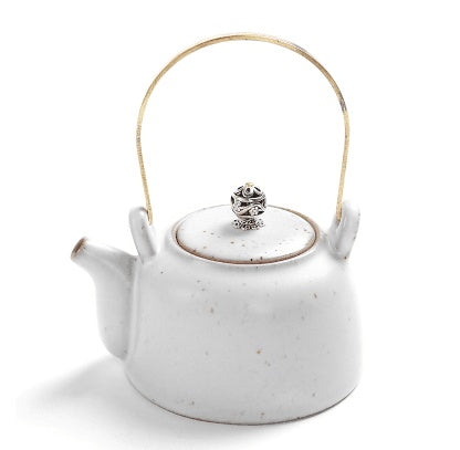 Ceramic Teapot with Metal Handle