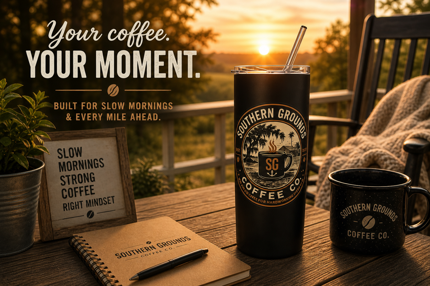 Southern Grounds Coffee Co. Travel Tumbler | Built for Long Shifts & Early Mornings