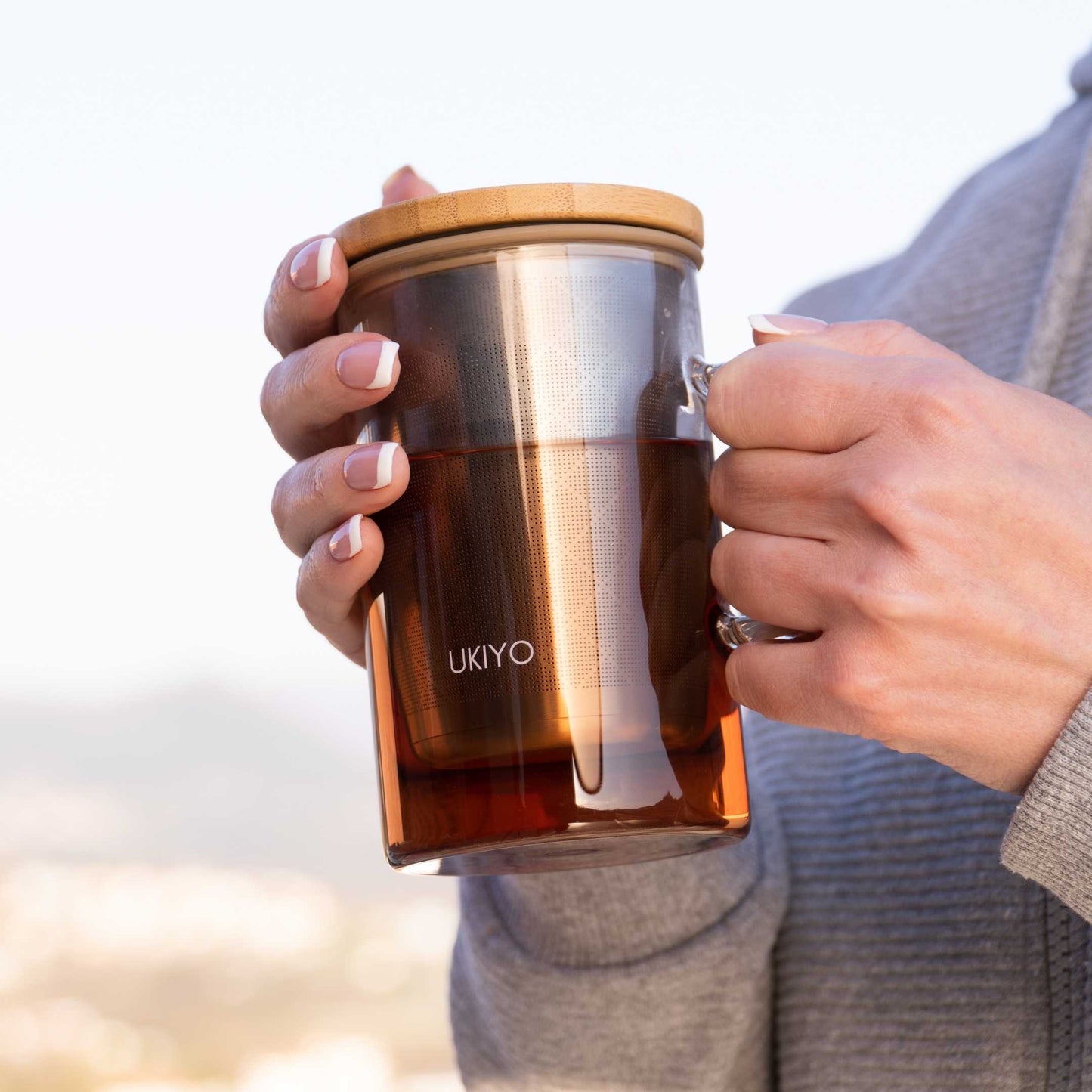 Ukiyo Wood Glass Tea Infuser – 16 oz