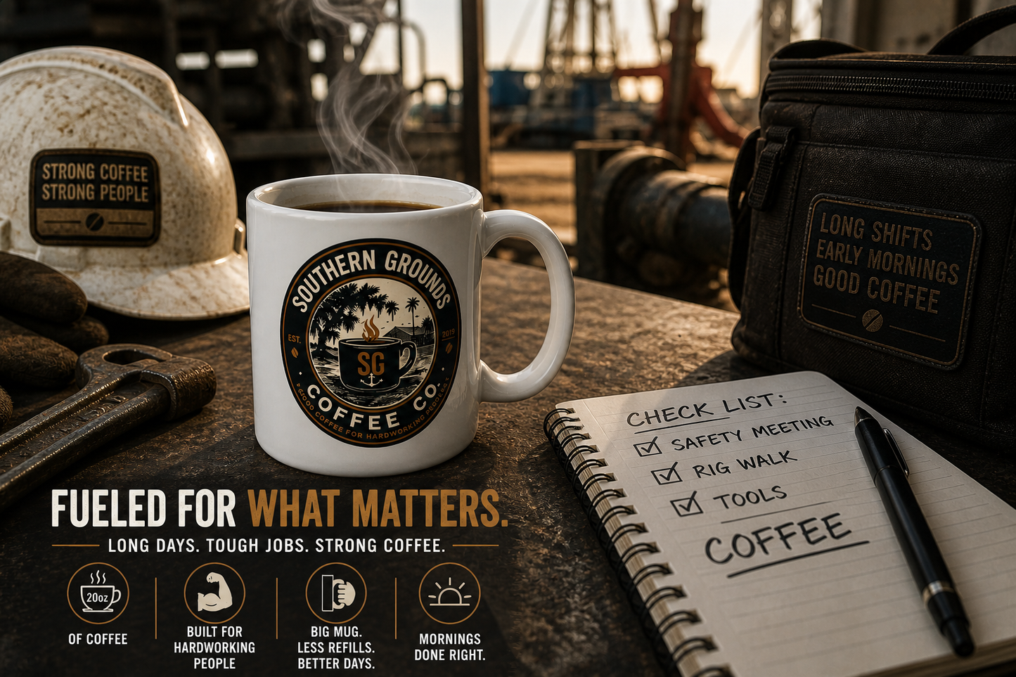 Southern Grounds Coffee Co. Jumbo Mug | 20oz Large Coffee Cup for Long Mornings