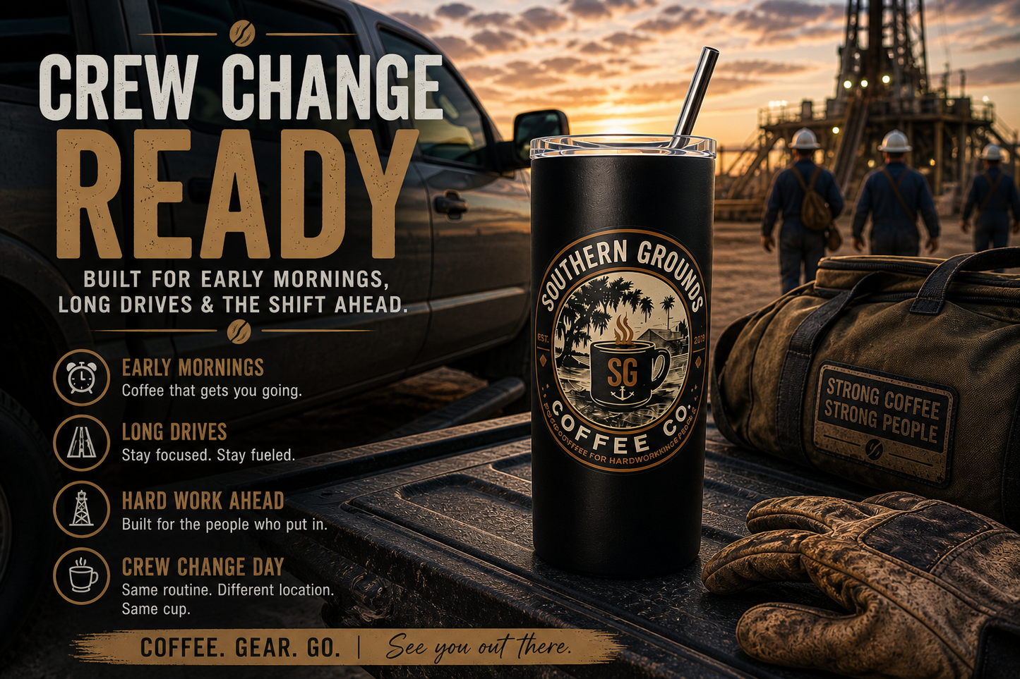 Southern Grounds Coffee Co. Travel Tumbler | Built for Long Shifts & Early Mornings