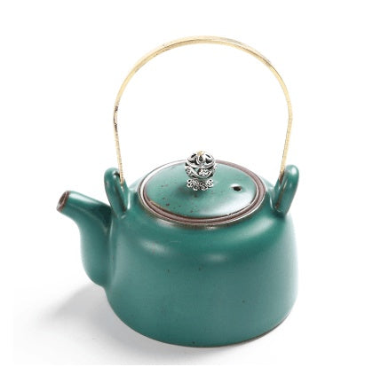 Ceramic Teapot with Metal Handle