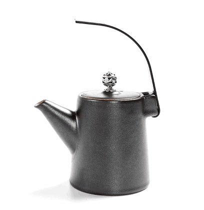 Ceramic Teapot with Metal Handle
