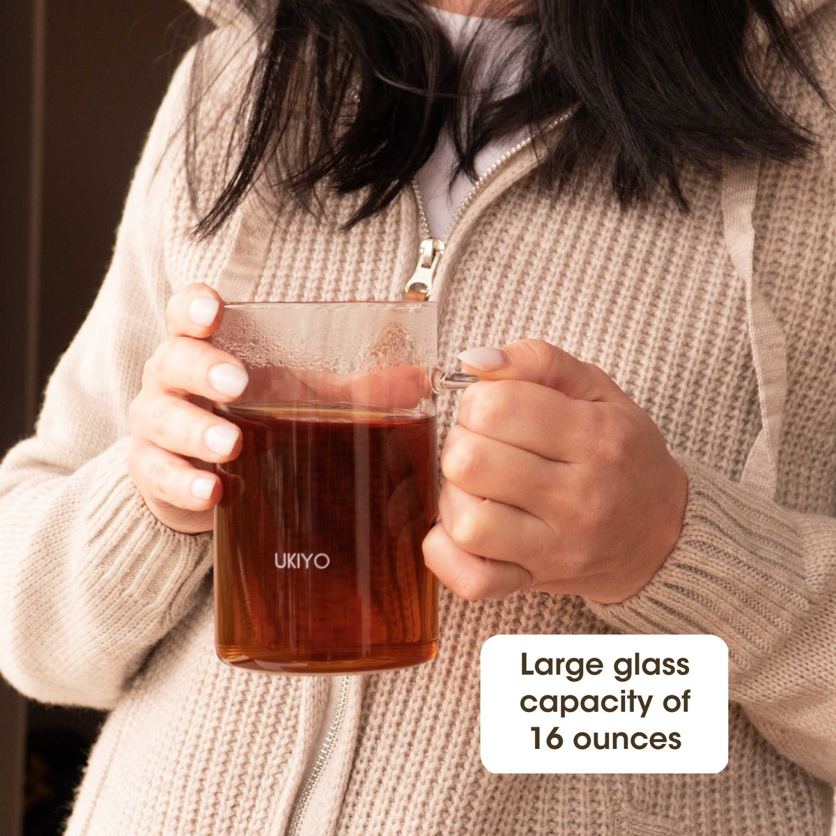 Ukiyo Wood Glass Tea Infuser – 16 oz