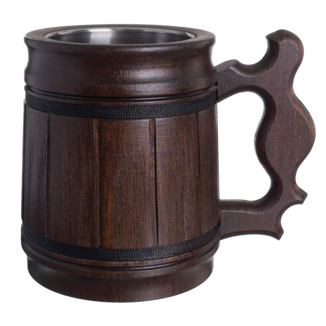 10 oz Handcrafted Wood Coffee Mug with Stainless Steel Liner