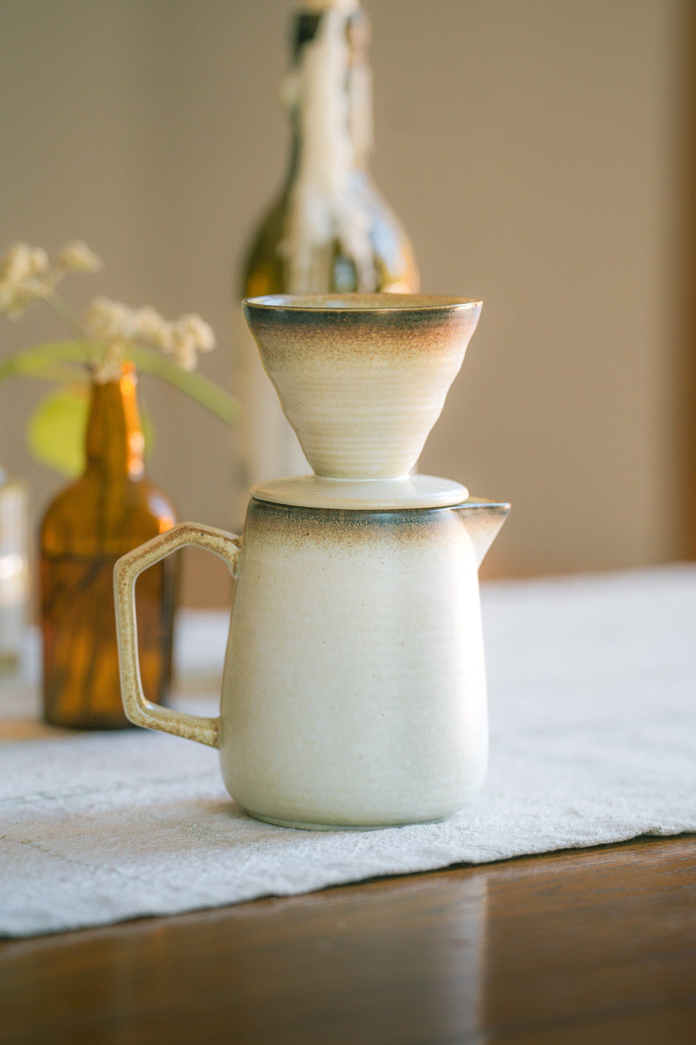 Earthy Stoneware Pour Over Set