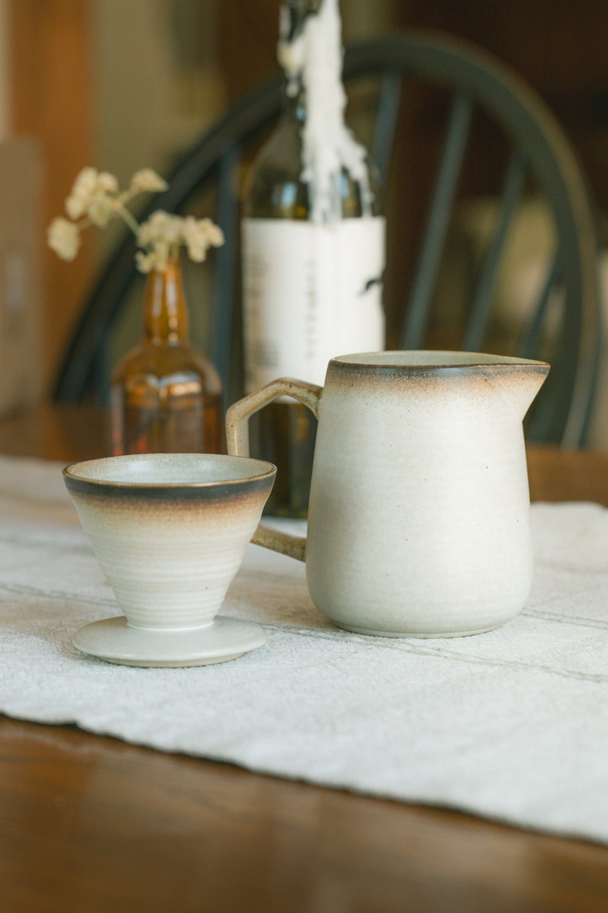 Earthy Stoneware Pour Over Set