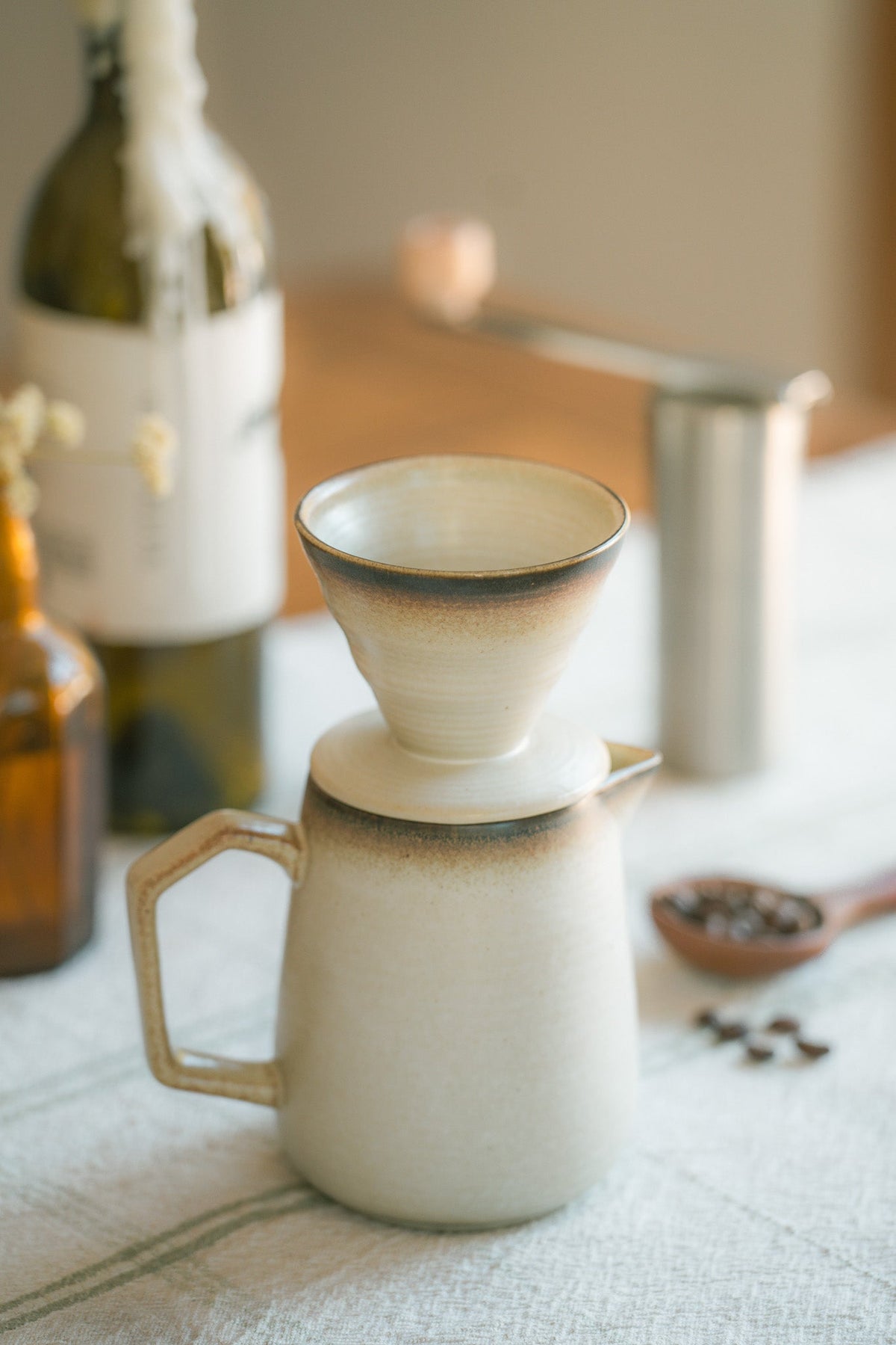Earthy Stoneware Pour Over Set