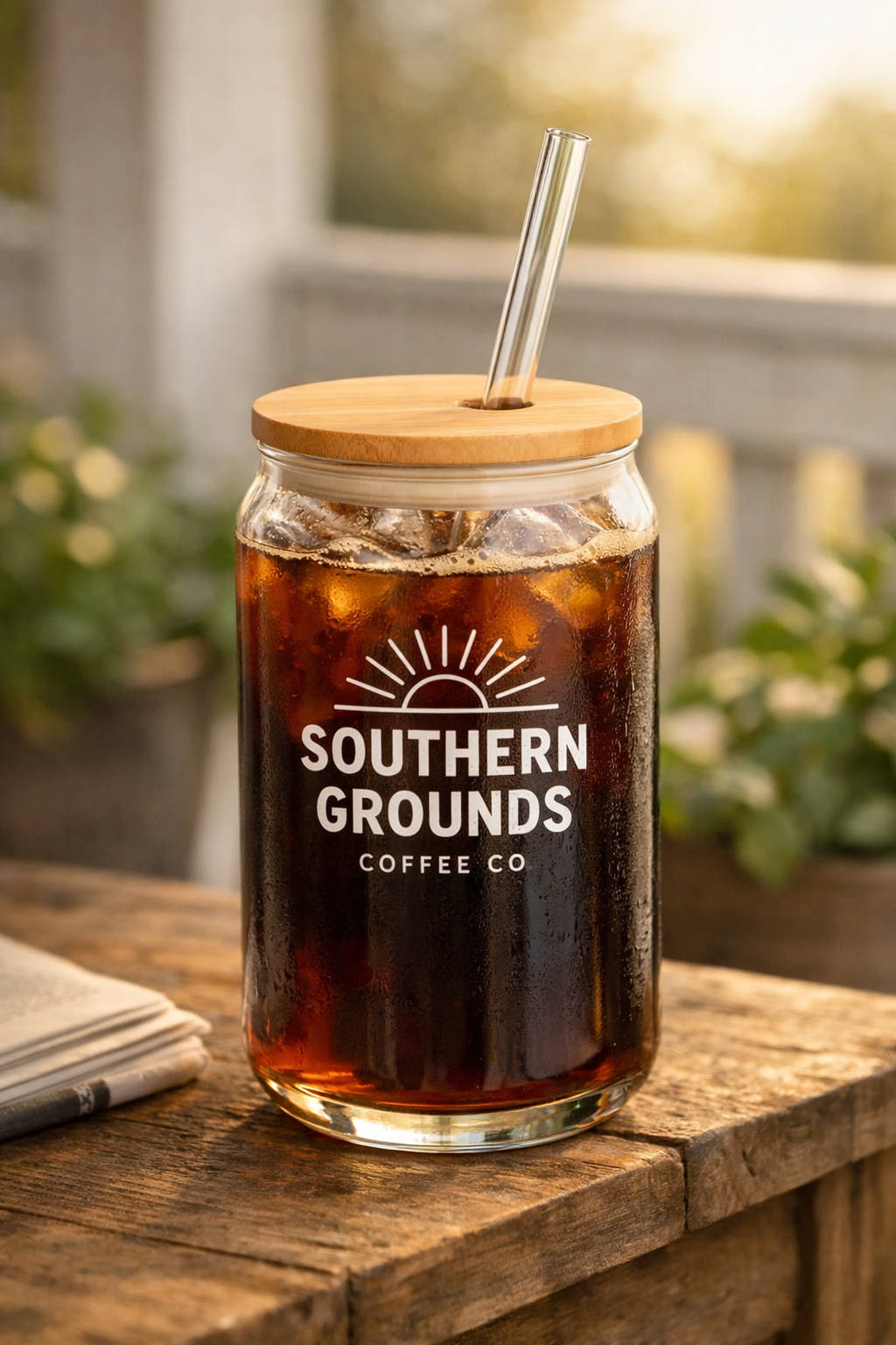 Southern Grounds Sipper Glass – 16 oz