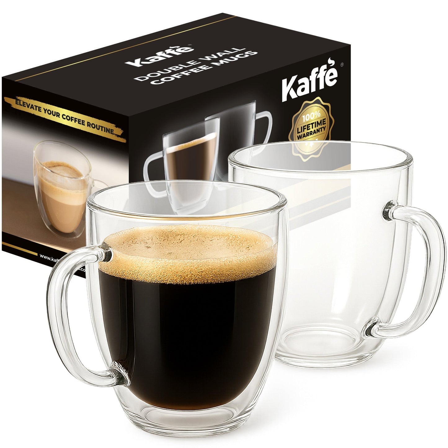 Double-Wall Glass Coffee Mugs – Set of 2