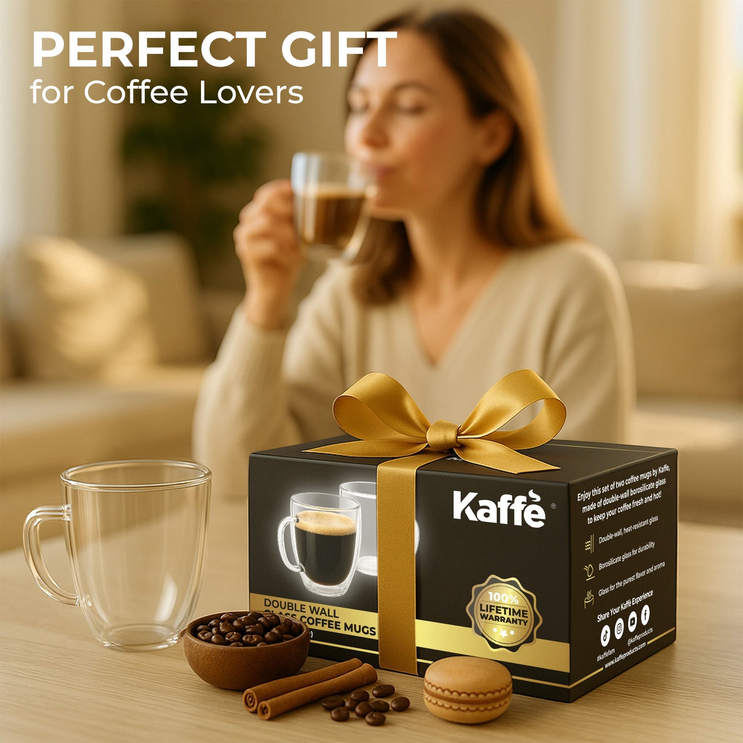 Double-Wall Glass Coffee Mugs – Set of 2