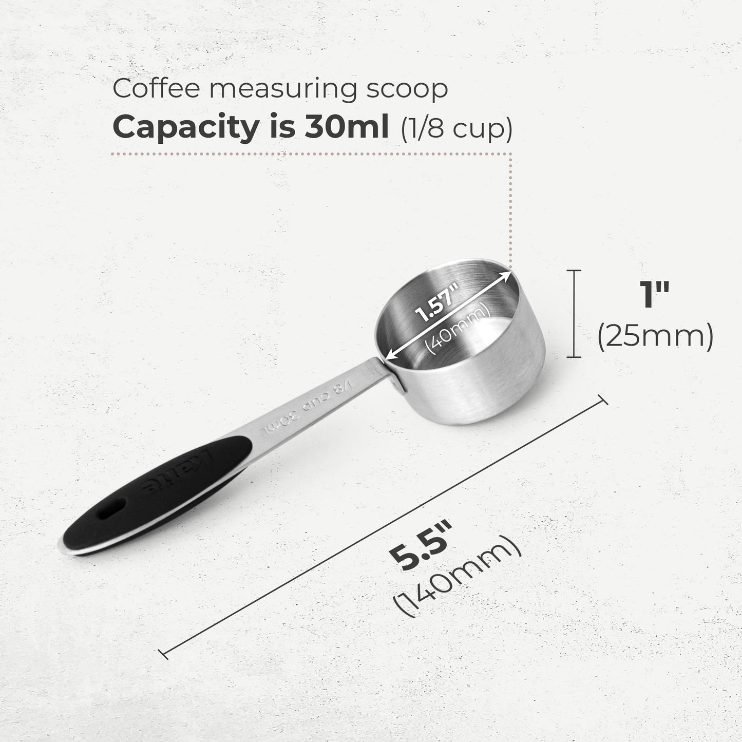 Stainless Steel Coffee Measuring Scoop – 1/8 Cup