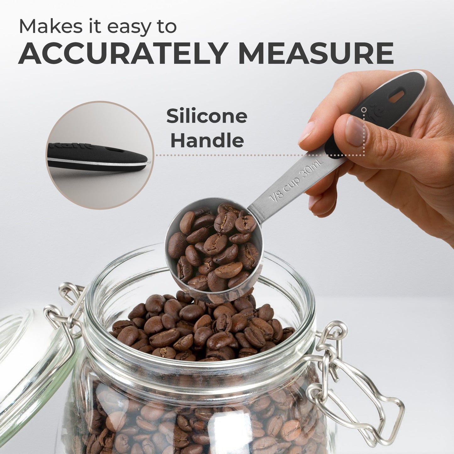 Stainless Steel Coffee Measuring Scoop – 1/8 Cup