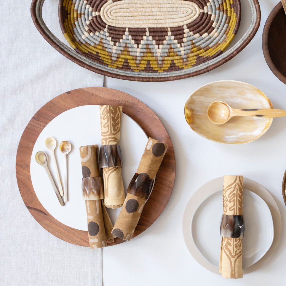 Long Handle Horn Coffee & Condiment Spoon