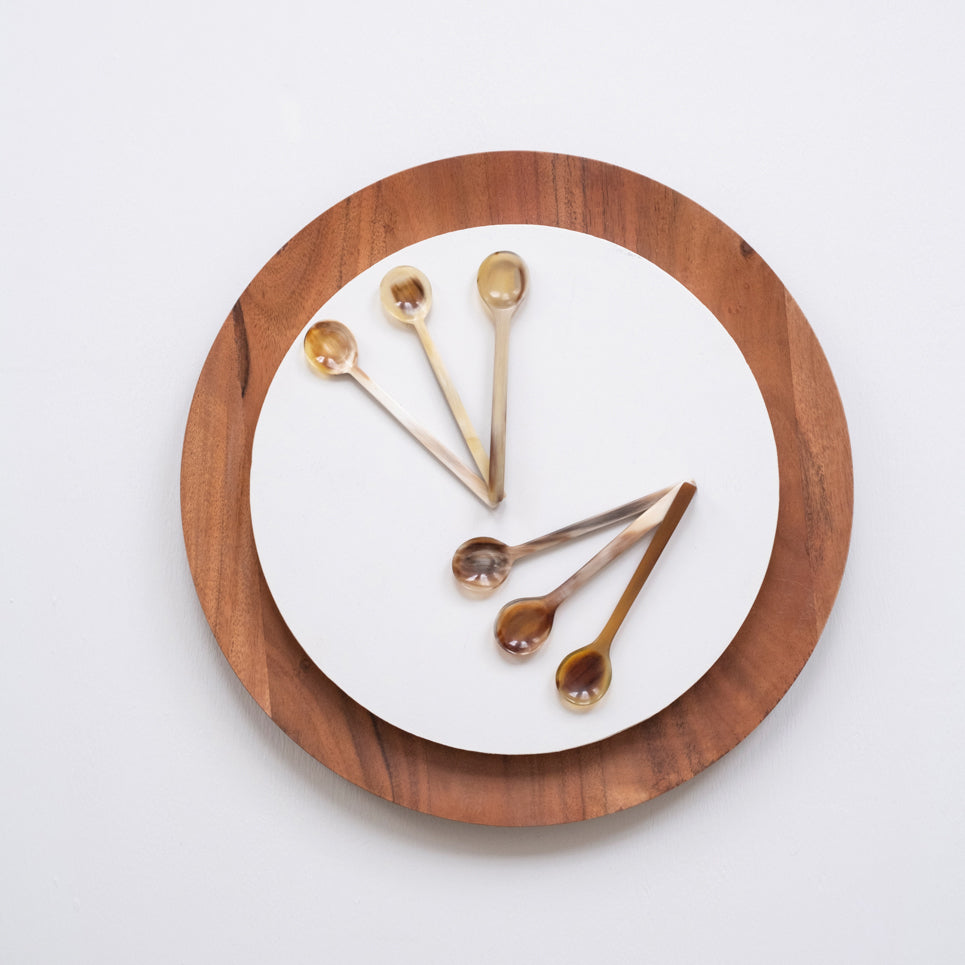 Long Handle Horn Coffee & Condiment Spoon