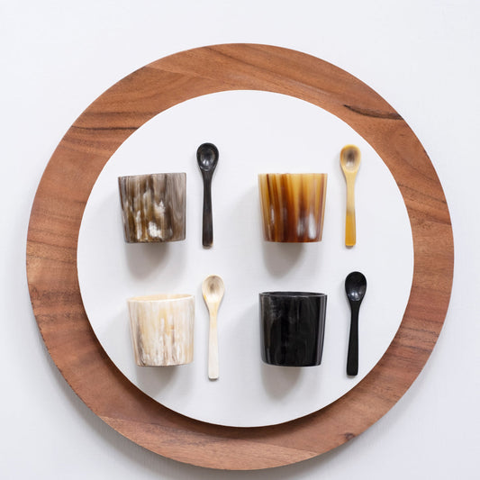 Handcrafted Horn Cellar with Spoon