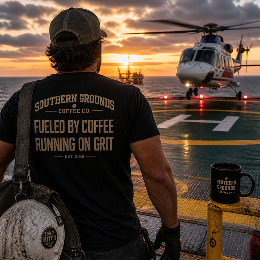 Fueled by Coffee Running on Grit T-Shirt | Southern Grounds Coffee Co.