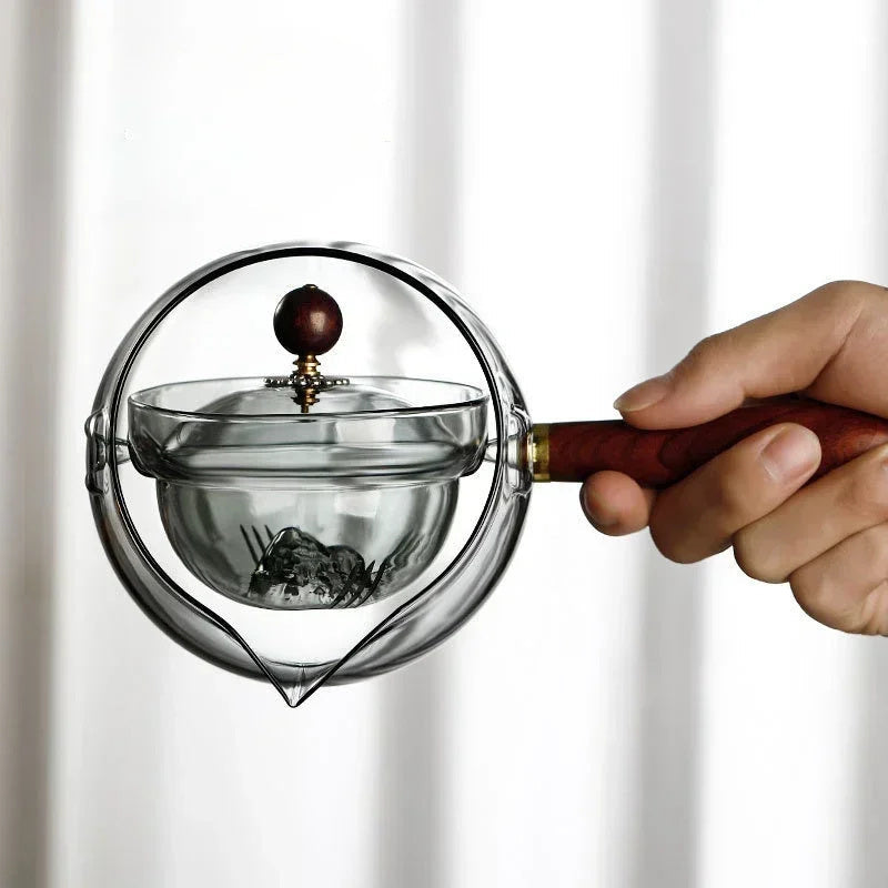 Glass Infuser Teapot with Wooden Handle