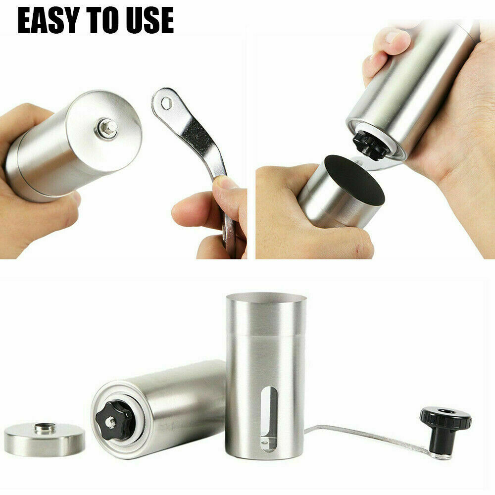 Stainless Steel Manual Coffee Grinder with Ceramic Burr