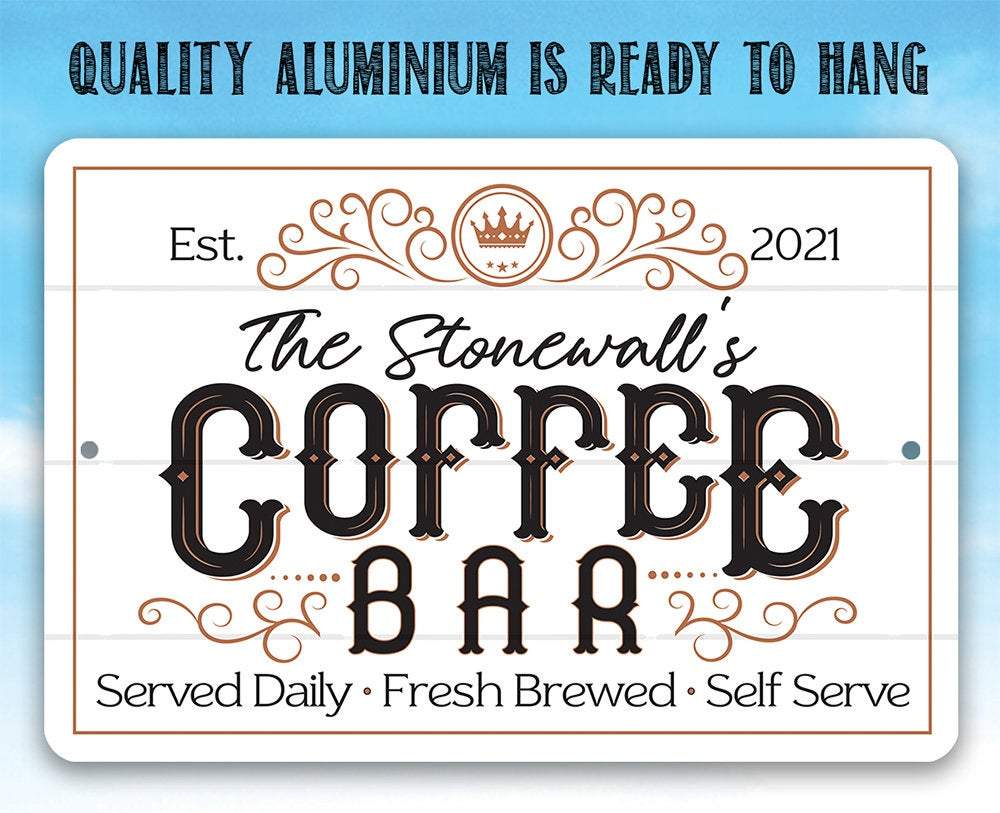 Personalized Coffee Bar Metal Sign