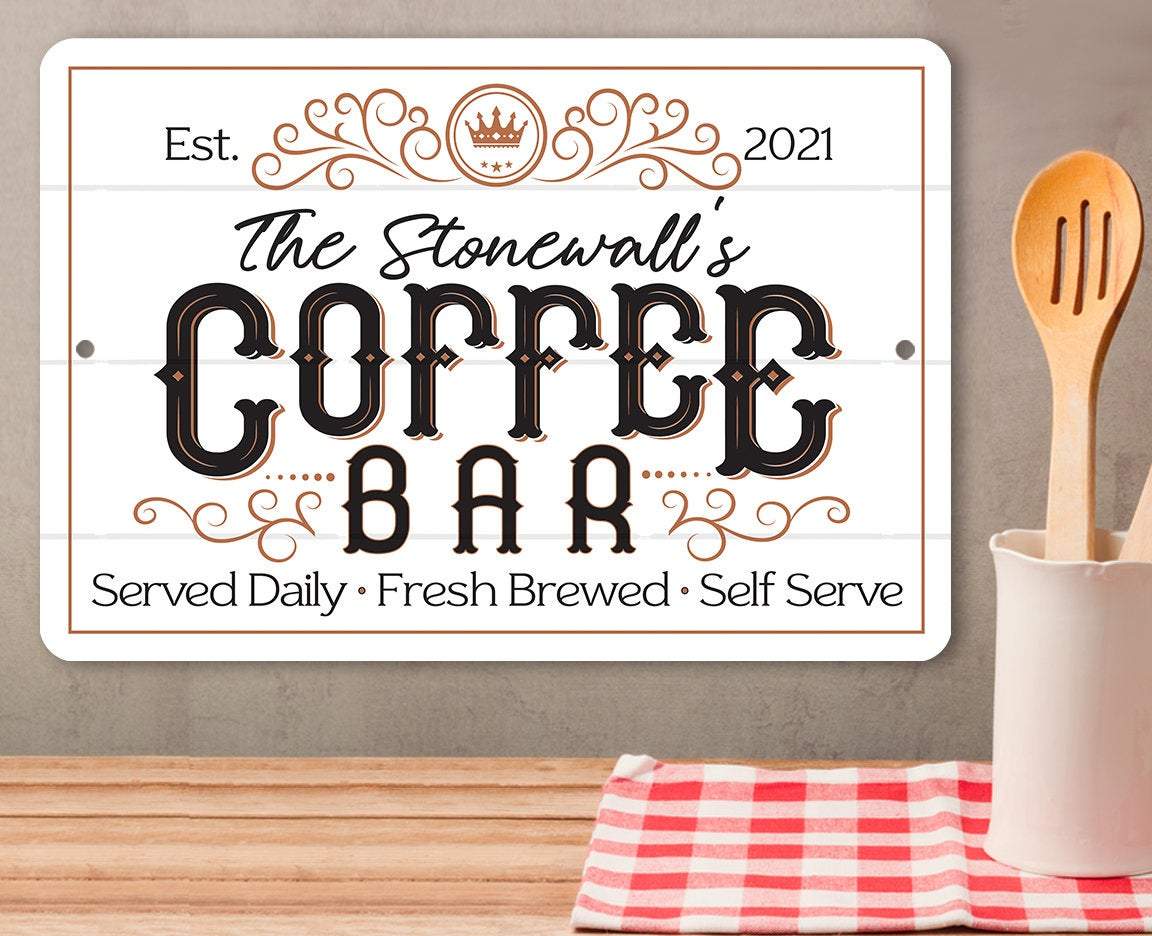 Personalized Coffee Bar Metal Sign